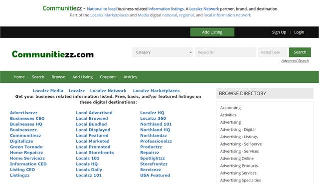Communitiezz.com - National to local business related information listings.
